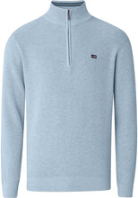 Clay Cotton Half-Zip Sweater Tops Knitwear Half Zip Jumpers Blue Lexington Clothing