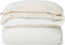 Hotel Sateen White/Light Sand Contrast Duvet Cover Home Textiles Bedtextiles Duvet Covers White Lexington Home