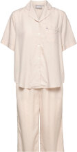 Arianna Lyocell/Viscose Jacquard Dot Pajama Set Pyjamas Beige Lexington Home*Betinget Tilbud