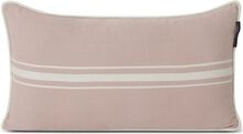 Small Center Striped Organic Cotton Twill Pillow Home Textiles Cushions & Blankets Cushions Pink Lexington Home