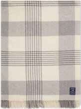 Gray Checked Recycled Wool Throw Home Textiles Cushions & Blankets Blankets & Throws Grey Lexington Home