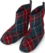 Charlie Checked Flannel Re-Down Sock Slippers Tofflor Red Lexington Home