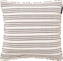 Stripe Structured Linen/Cotton Pillow Cover Home Textiles Cushions & Blankets Cushion Covers White Lexington Home