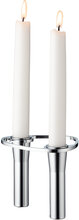 Lind Curve Lysestage Dobbelt Modul Forkromet Home Decoration Candlesticks & Lanterns Candlesticks Silver LIND DNA