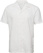 Casual Linen Blend Resort S/S Tops Shirts Short-sleeved White Lindbergh