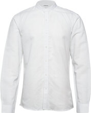 Mandarin Linen Blend Shirt L/S Shirts Linen Shirts Hvit Lindbergh*Betinget Tilbud