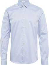 Plain Twill Stretch Shirt L/S Skjorte Business Blå Lindbergh*Betinget Tilbud