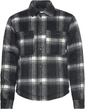 Padded Checked Overshirt Tops Overshirts Black Lindbergh