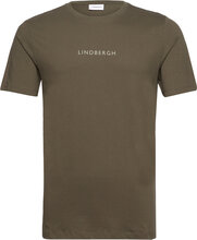 Lindbergh Print Tee S/S Tops T-shirts Short-sleeved Green Lindbergh