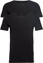 Basic Bamboo Tee S/S 2 Pack Tops T-shirts Short-sleeved Black Lindbergh