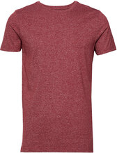 Mouliné O-Neck Tee S/S T-shirts Short-sleeved Rød Lindbergh*Betinget Tilbud