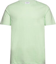 Mouliné O-Neck Tee S/S Tops T-shirts Short-sleeved Green Lindbergh