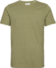 Mouliné O-Neck Tee S/S T-shirts Short-sleeved Grønn Lindbergh*Betinget Tilbud