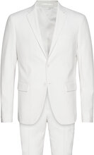 Plain Mens Suit - Normal Lenght Kostym White Lindbergh