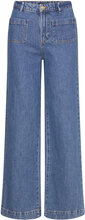 Wide Long Patch Pocket Bottoms Jeans Wide Blue Lindex