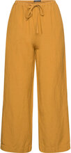 Trousers Bella Linen Cropped Bottoms Trousers Linen Trousers Yellow Lindex