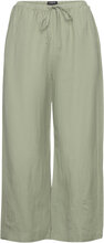 Trousers Bella Linen Cropped Bottoms Trousers Linen Trousers Green Lindex