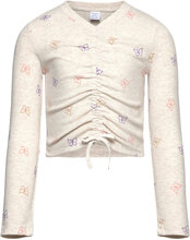 Top Long Sleeve Embroidery An Tops T-shirts Long-sleeved T-Skjorte Grey Lindex