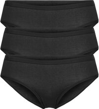 Brief 3 Pack Carin Bikini Reg Truse Brief Truse Svart Lindex*Betinget Tilbud