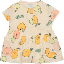 Dress Woven Lemons Dresses & Skirts Dresses Baby Dresses Short-sleeved Baby Dresses Multi/mønstret Lindex*Betinget Tilbud