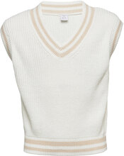 Sweater Vest Knitted Stripe Tops Vests White Lindex