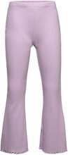 Leggings Flare Rib W Frill Edg Bottoms Trousers Purple Lindex