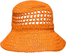 Straw Hat Crochet W Holes Accessories Headwear Straw Hats Orange Lindex