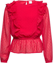 Blouse Chiffon Flounces Red Tops Blouses & Tunics Red Lindex