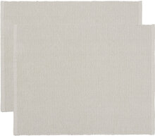 Uni Place Mat Rib 2-Pack Home Textiles Kitchen Textiles Placemats Grey LINUM
