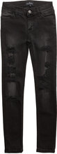 Jr New Moon Destroyed Bottoms Jeans Regular Jeans Black Designers Remix Girls