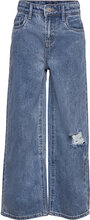 Nlfnoizza Dnm Hw Straight Pant Jeans Wide Jeans Blå LMTD*Betinget Tilbud