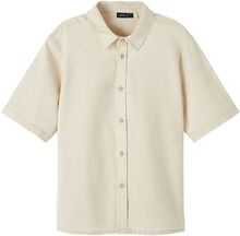 Nlnhill Ss Linen Shirt Tops Shirts Short-sleeved Shirts Yellow LMTD