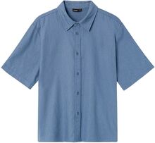 Nlnhill Ss Linen Shirt Tops Shirts Short-sleeved Shirts Blue LMTD