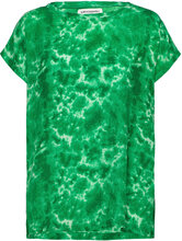 Krystal Top Blouses Short-sleeved Grønn Lollys Laundry*Betinget Tilbud