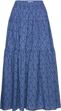 Sunsetll Maxi Skirt Lang Nederdel Blue Lollys Laundry