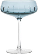 Champagne Coupe Single Cut Home Tableware Glass Champagne Glass Blue LOUISE ROE