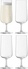 Arc Champagne Flute Set 4 Home Tableware Glass Champagne Glass Nude LSA International