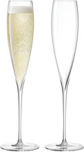 Savoy Champagne Flute Set 2 Home Tableware Glass Champagne Glass Nude LSA International