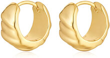 The Hammered Ridged Huggies- Gold Accessories Jewellery Earrings Hoops Gull LUV AJ*Betinget Tilbud