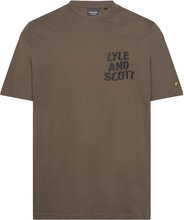 Ripple Logo T-Shirt Tops T-Kortærmet Skjorte Khaki Green Lyle & Scott