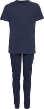 Ss Panel Lounge Set Pyjamas Sett Blå Lyle & Scott Junior*Betinget Tilbud