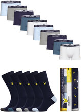 Booker 5 Pack Trunks + 5 Pack Socks Underwear Socks Regular Socks Multi/mønstret Lyle & Scott*Betinget Tilbud