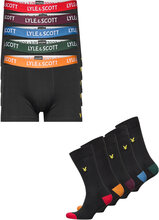 Booker 5 Pack Trunks + 5 Pack Socks Underwear Socks Regular Socks Svart Lyle & Scott*Betinget Tilbud