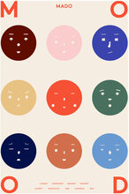 Nine Moods - 50X70 Home Kids Decor Posters & Frames Posters Feelings Multi/mønstret MADO*Betinget Tilbud