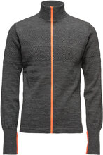 100% Wool Klemens Zip Kontrast Tops Knitwear Full Zip Jumpers Grey Mads Nørgaard