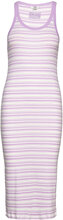2X2 Cotton Stripe Carina Dress Knælang Kjole Purple Mads Nørgaard
