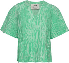 Chakra Tera Top Aop Tops Shirts Short-sleeved Green Mads Nørgaard