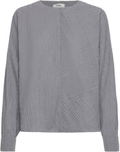 Crinckle Pop Fleur Shirt Tops Shirts Long-sleeved Grey Mads Nørgaard