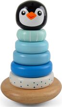 Penguin Stacking Tower, Blue Toys Baby Toys Educational Toys Stackable Blocks Blue Magni Toys