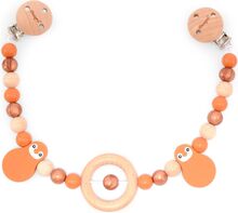 Pram Chain In Silic And Wood, In Copper/Sand Baby & Maternity Strollers & Accessories Stroller Toys Orange Magni Toys